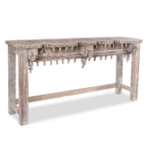 Antique Indian Hand Carved Solid Wood Console Table 08